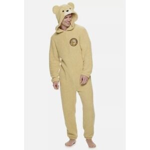 Ted 2 Thunder Buddies For Life L Sherpa Fleece Hooded Onesie Costume Pajamas PJs